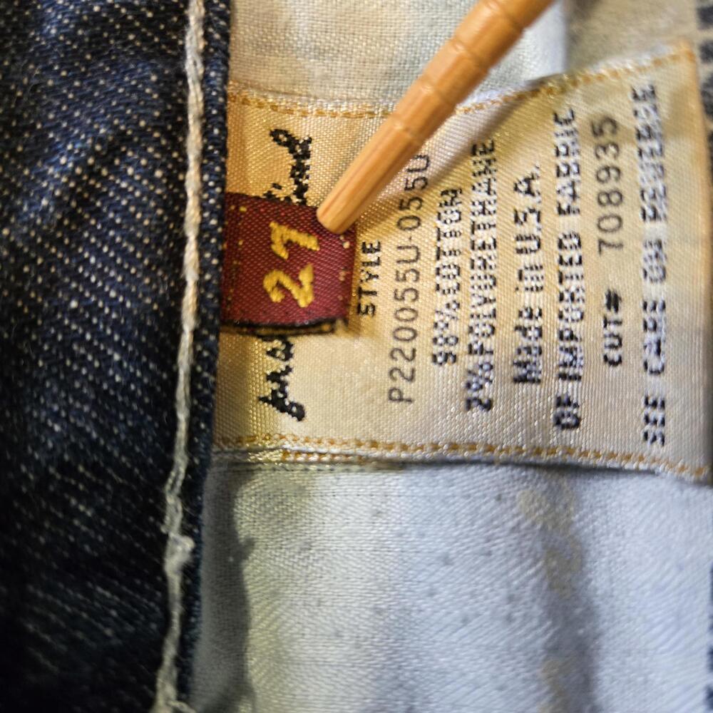 7 For All Mankind Low-rise Bootcut Jeans 27 Floral Patch Y2K Dark Wash USA Made - Picture 6 of 9